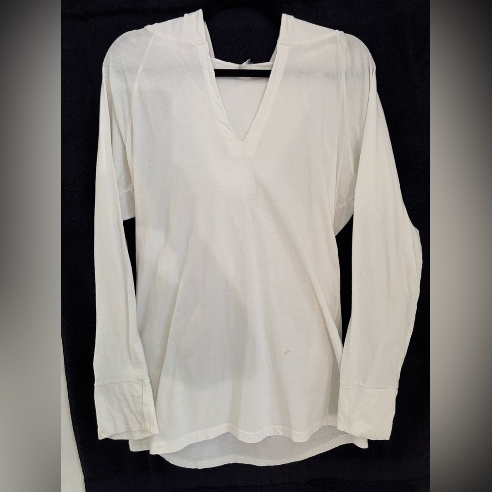 Vintage Y2K Boxercraft white cotton long sleeve hooded tunic - Medium